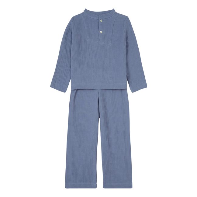 Deli Double Muslin Pyjamas | Blau
