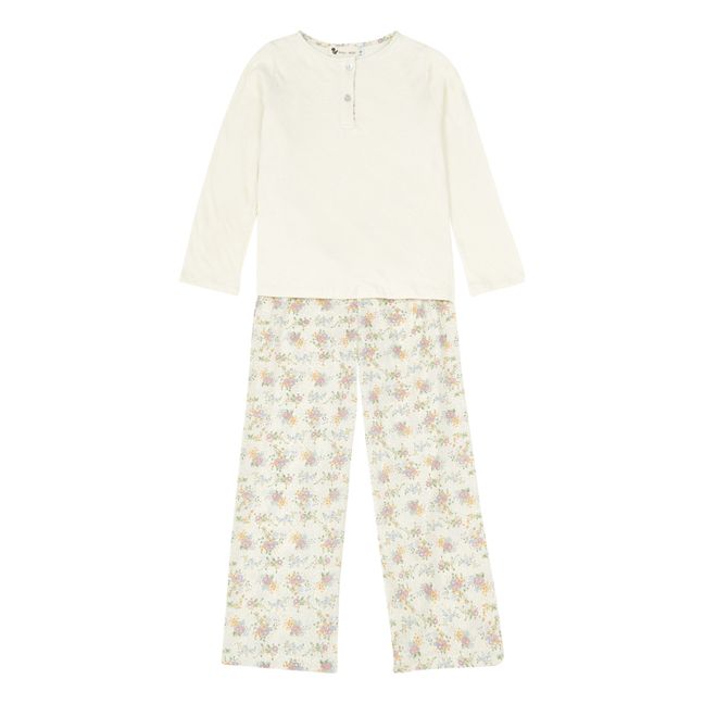 Quattro Flower Pyjamas | Ecru