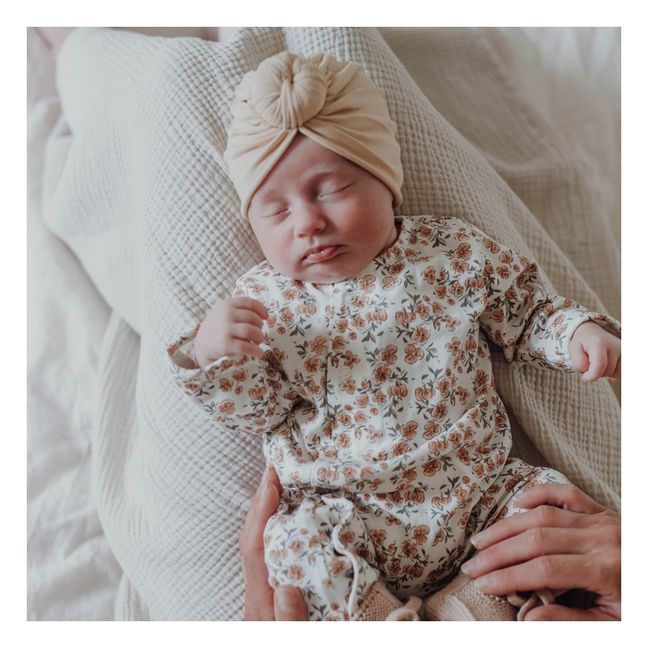 Tutina con piedi in cotone organico Calipoppy | Beige
