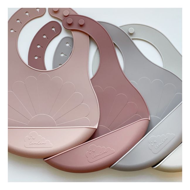 Bavoir Flower en silicone - Set de 2 | Rose