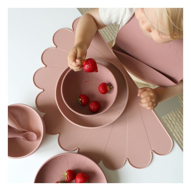 Plato de silicona Flower - Juego de 2 | Rosa