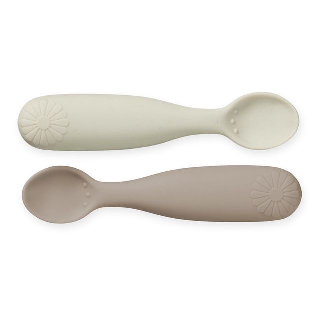 Flower Silicone Spoons - Set of 2 | Beige