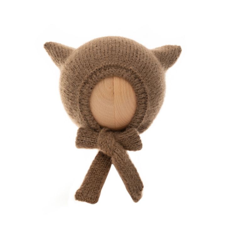 Hand-Knitted Kitty Hat | Brown