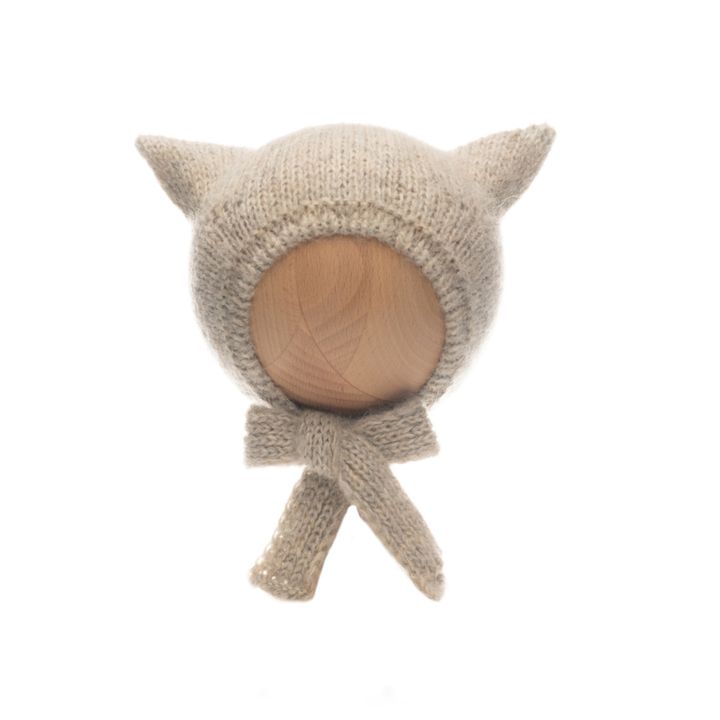 Hand-Knitted Kitty Hat | Beige