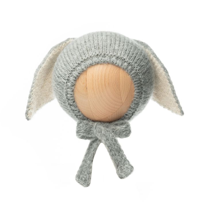 Hand-Knitted Bunny Hat | Dark grey