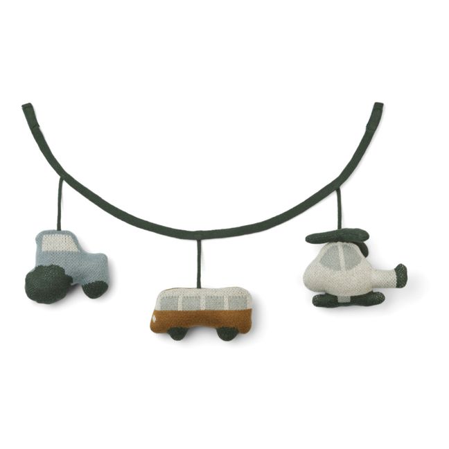 Mobile für Kinderwagen aus Bio-Baumwolle | Graublau
