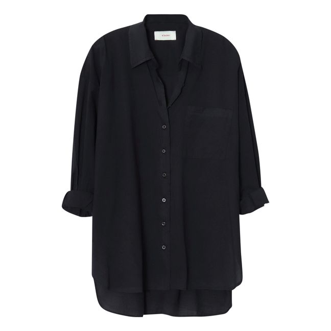 Beau Cotton Poplin Shirt | Schwarz