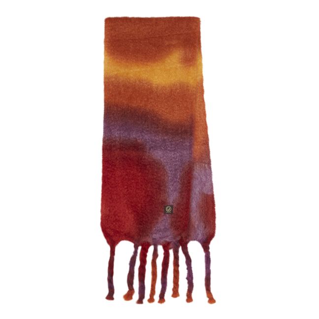 Tie-Dye Mohair Scarf | Red