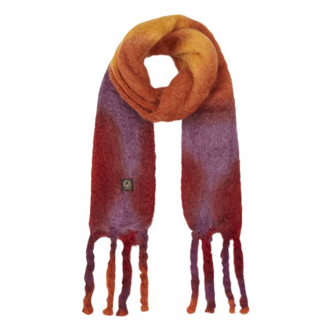 Tie-Dye Mohair Scarf | Red