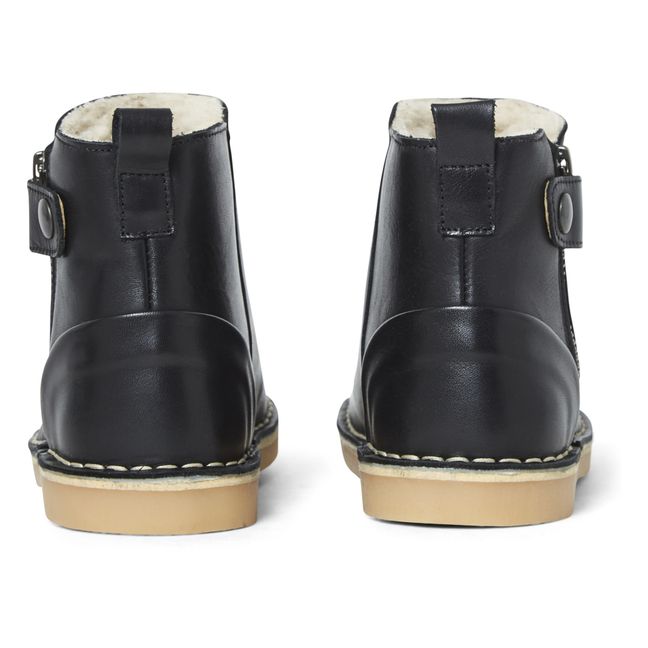 Winston Leather  Linen Boots  | Black
