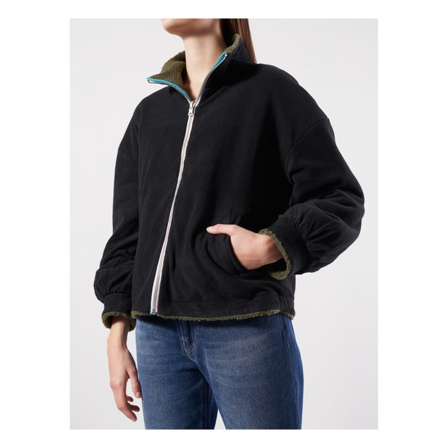 Belou Faux Fur Reversible Sweatshirt - Women’s Collection  | Khaki