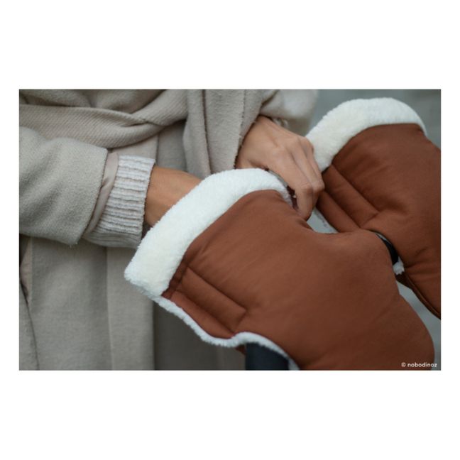 Chauffe-mains pour poussette en coton bio | Terracotta
