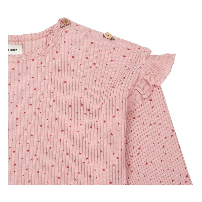 Frill Shoulder T-shirt | Pink