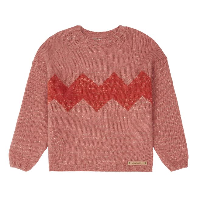 Zig Zag Knitted Jumper | Coral