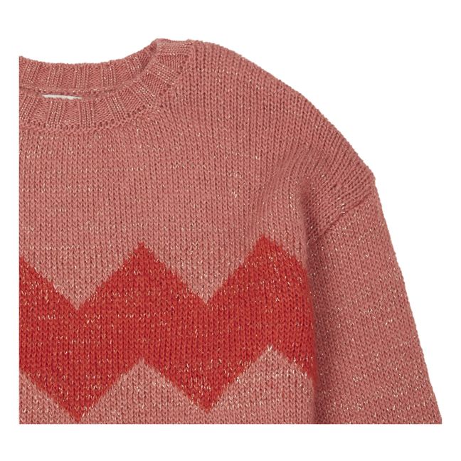 Zig Zag Knitted Jumper | Coral