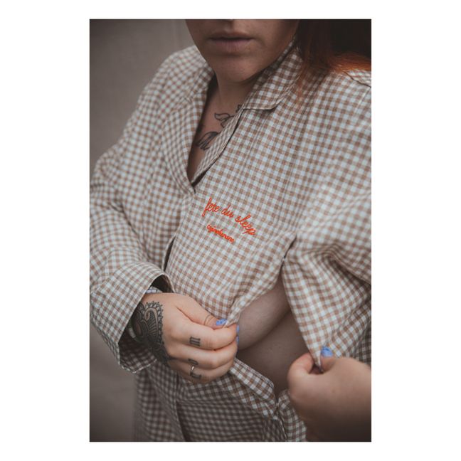 Pyjama d'Allaitement Fête du Slip  Coton Oeko-Tex | Beige