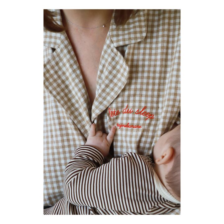 Pijama de lactancia de algodón Fête du Slip Oeko-Tex | Beige- Imagen del producto n°6