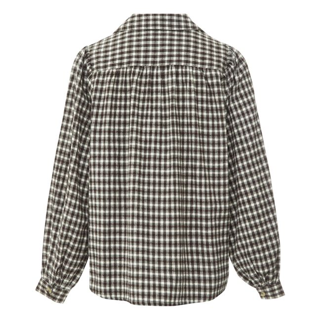 Cacao Check Blouse | Brown
