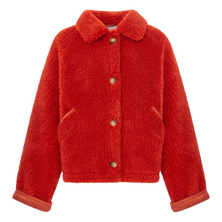 Vesper Faux Fur Coat | Rosso- Immagine del prodotto n°0