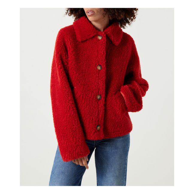 Vesper Faux Fur Coat | Rojo