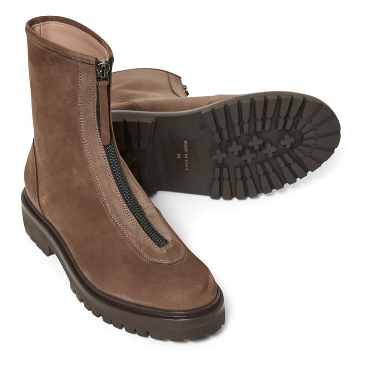 Model 49 Zip-Up Nubuck Leather Boots | Marrón- Imagen del producto n°1