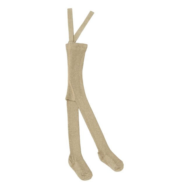 Collants à Bretelles Coton Bio | Beige
