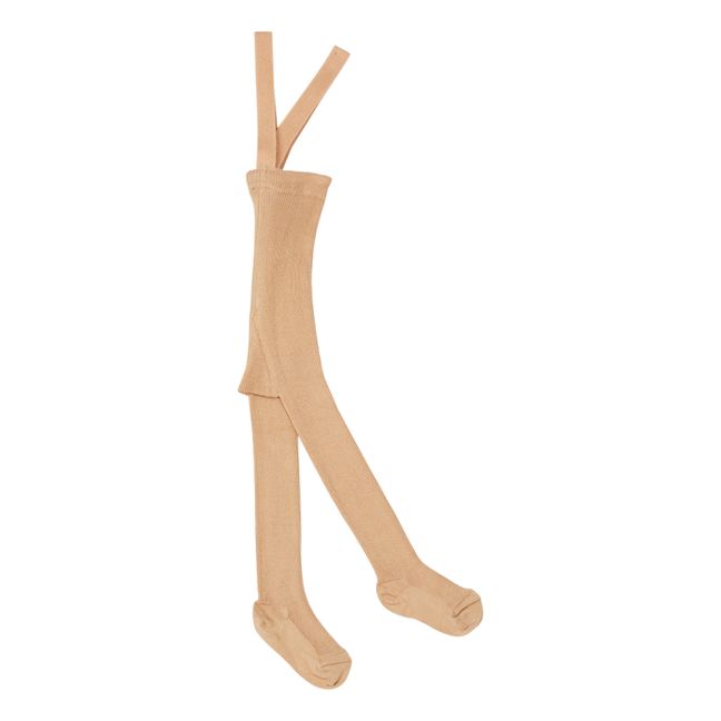 Organic Cotton Suspender Tights | Marron glac
