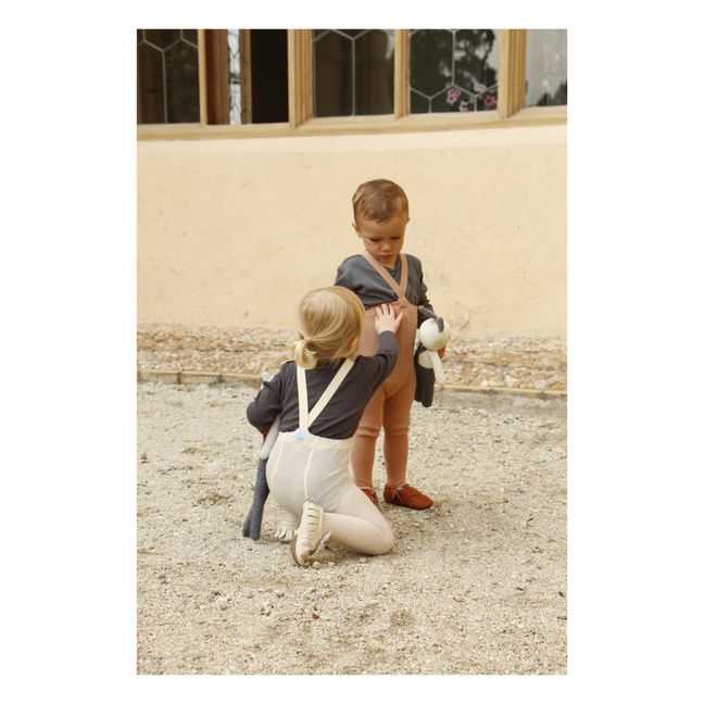 Collant con bretelle, in cotone bio | Ecru