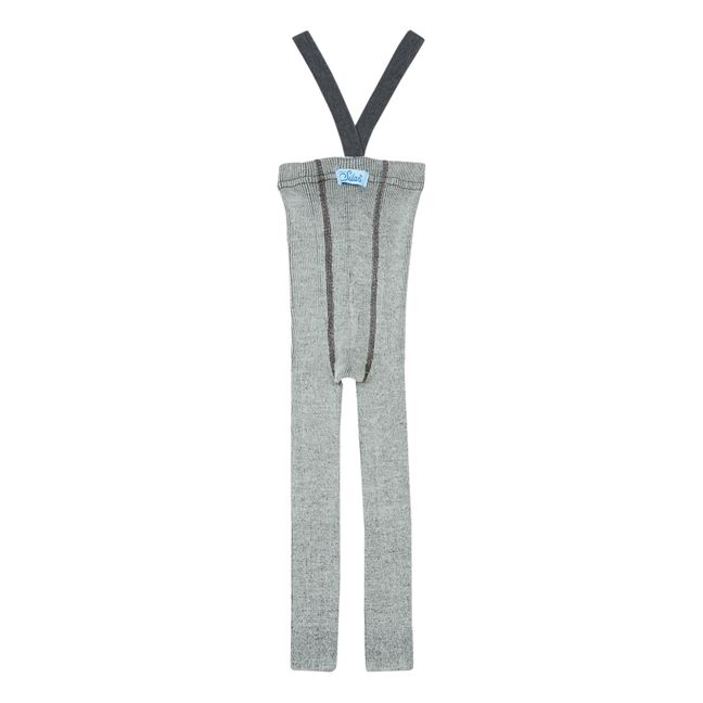 Woollen Suspender Tights | Grey