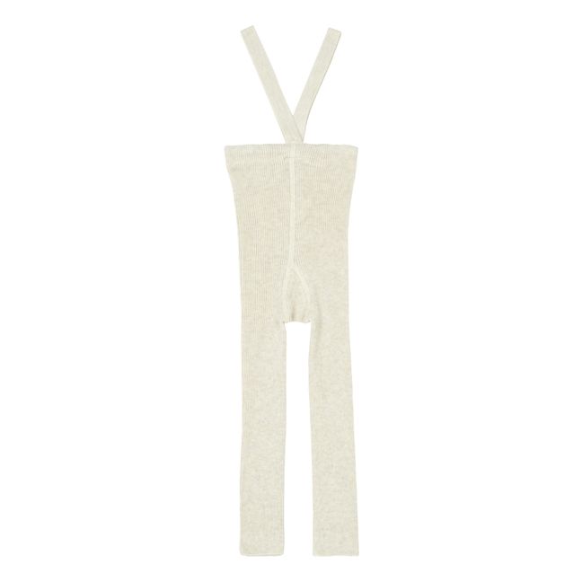 Organic Cotton Footless Suspender Tights | Ecru