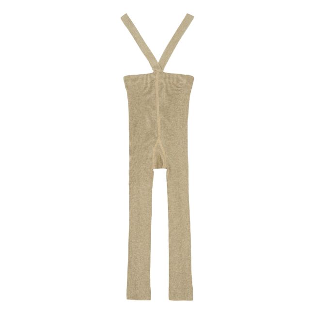 Organic Cotton Footless Suspender Tights | Sand