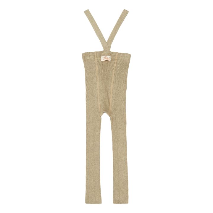 Organic Cotton Footless Suspender Tights | Sand- Product image n°5