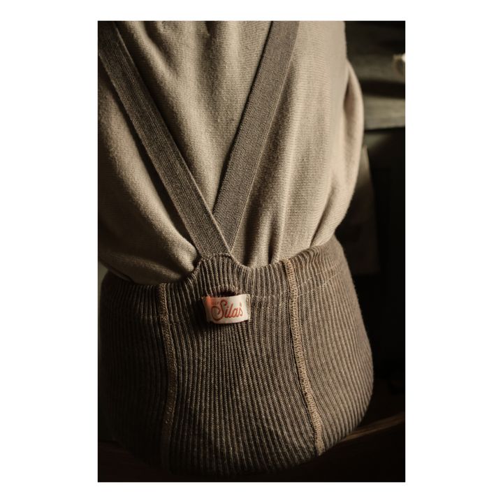 Collants à Bretelles Coton Bio Sans Pieds | Camel- Image produit n°4