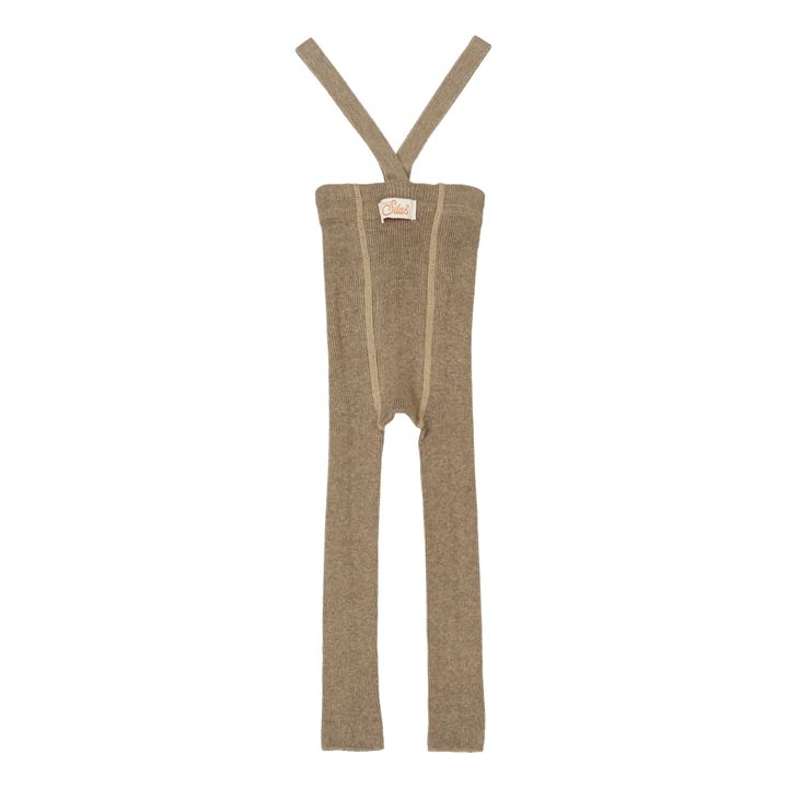 Collants à Bretelles Coton Bio Sans Pieds | Camel- Image produit n°6