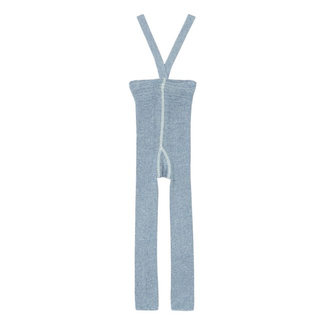 Collants à Bretelles Coton Bio Sans Pieds | Bleu