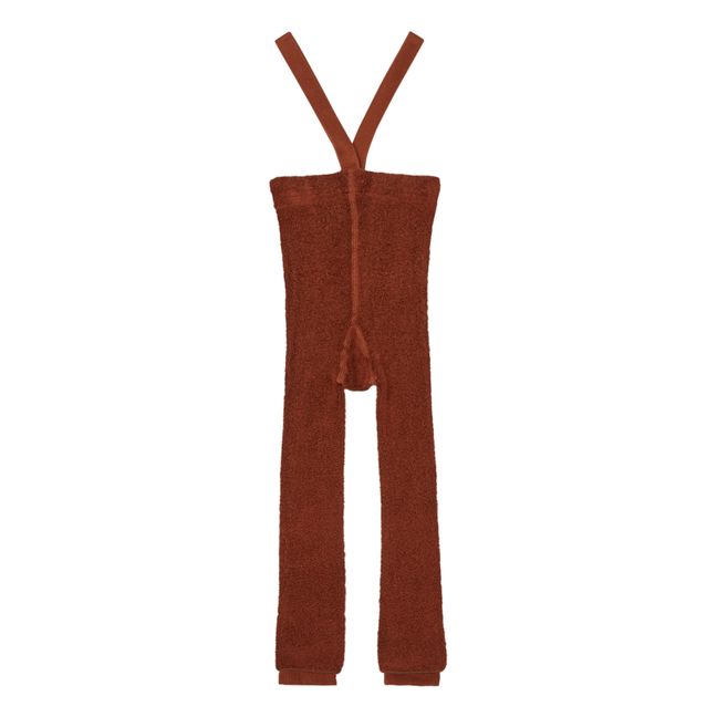 Warmy Organic Cotton Footless Suspender Tights | Rust