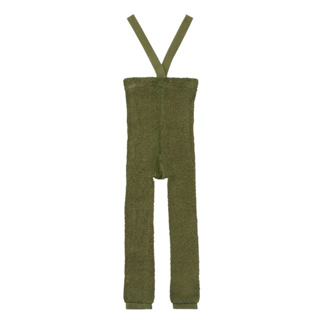 Warmy Organic Cotton Footless Suspender Tights | Green