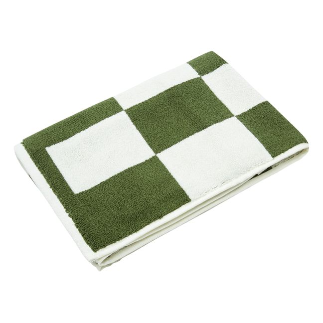 Tapis de bain Check | Vert prairie