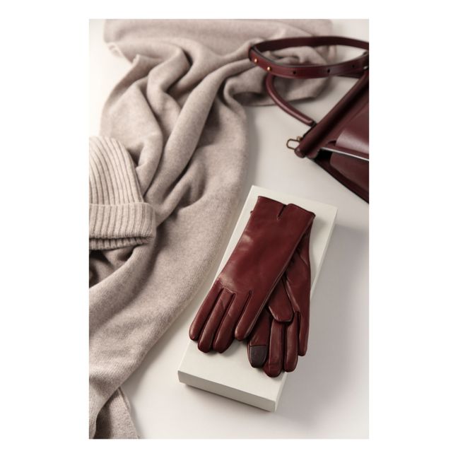 Handschuhe Essentials Leder Kaschmirfutter | Lie de vin