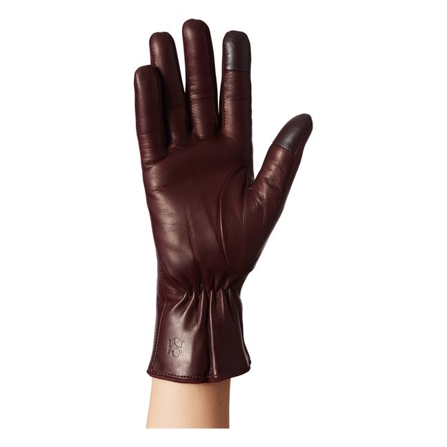 Guanti in pelle Essentials Fodera in cachemire | Lie de vin