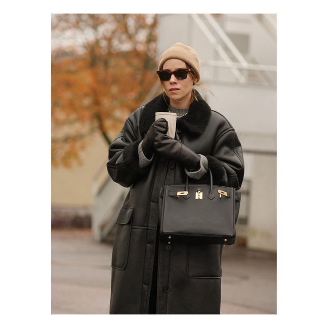 Moufles Essentials Cuir Fourré | Noir