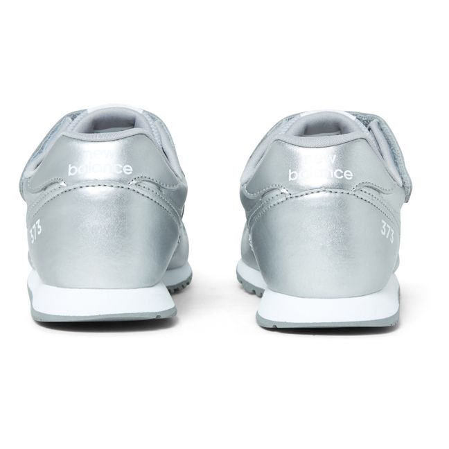 373 Closed Vamp Metallic Velcro Lace-Up Sneakers | Plateado