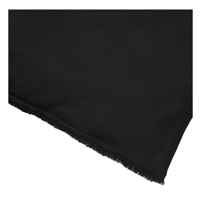 Bettdecke Tikri aus gewaschenem Leinen | Schwarz