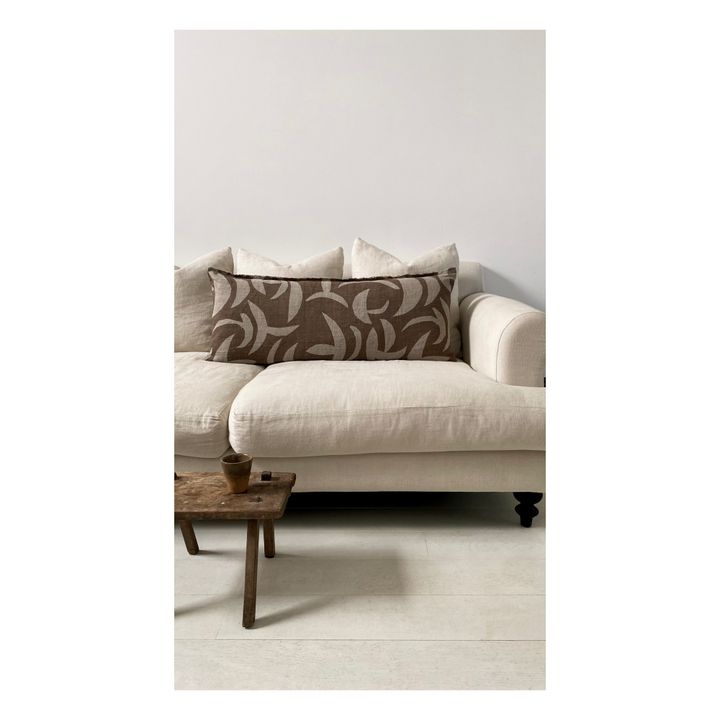Carob Rectangular Linen Cushion | Chocolate- Imagen del producto n°1