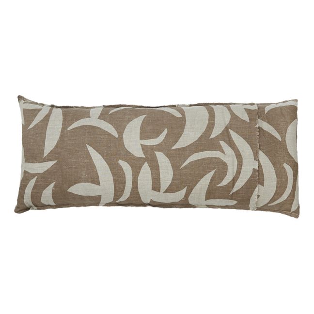 Carob Rectangular Linen Cushion | Chocolate