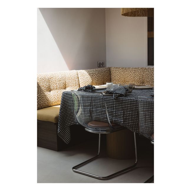 Nappe en lin lavé vichy | Noir