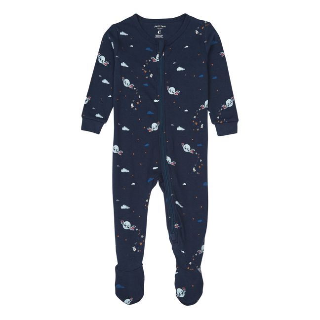 Glow-in-the-Dark One-Piece Christmas Pyjama | Navy blue