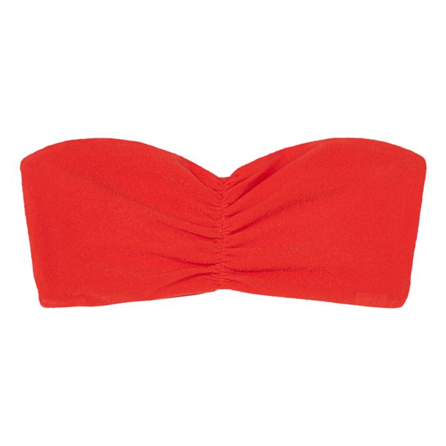 Ava Terry Cloth Bikini Top | Red