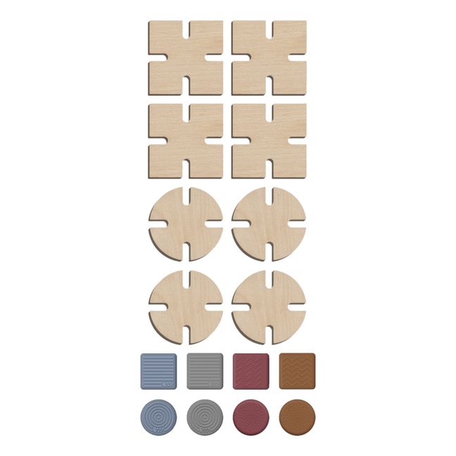 Jeu de construction Mini en bois et silicone