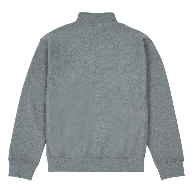 Sweatshirt mit Reißverschluss Script | Grau Meliert